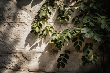 Tree on an eroder wall covered in sunlight