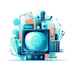 Vintage television cartoon vector illustration. World Television Day. illustration