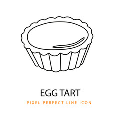 Egg Tart Pastry Vector Line Art PNG SVG Icon Illustration Coloring Page