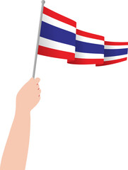 Thai Flag Ribbon waving isolated, Thailand