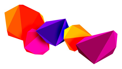 Abstract low poly stone design. Geometric 3d vector design element