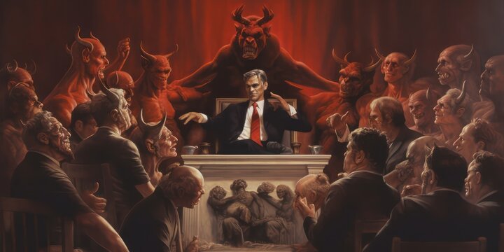 Generative AI. Politicians lie in elections. Politicians are brainwashed 3d illustration concept