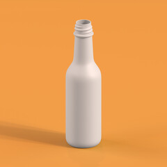 Monochrome Bottle on Orange Background, 3d Rendering