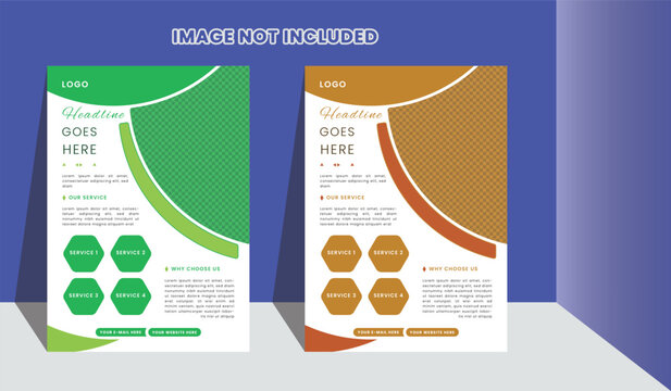 Corporate flyer design template. Editable A4 poster.