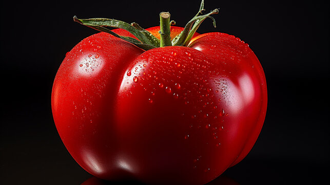 tomato on black  HD 8K wallpaper Stock Photographic Image