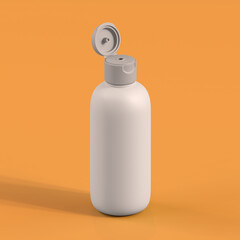 Monochrome Bottle on Orange Background, 3d Rendering