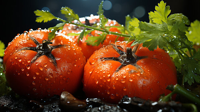 tomatoes on vine  HD 8K wallpaper Stock Photographic Image
