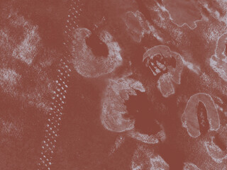 Brown Leopard On Branch. Beige Printed Dot.