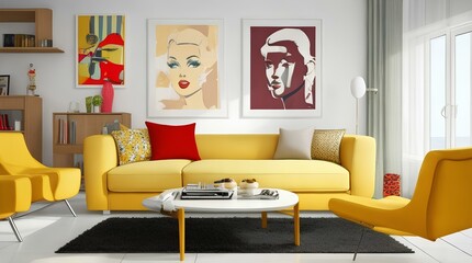 living room interior with sofa light color design