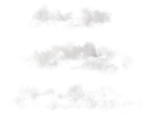 Clouds set isolated on transparent background. White cloudiness, mist or smog background. - obrazy, fototapety, plakaty