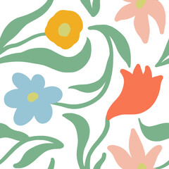 Obraz premium Floral seamless pattern in a minimalist style