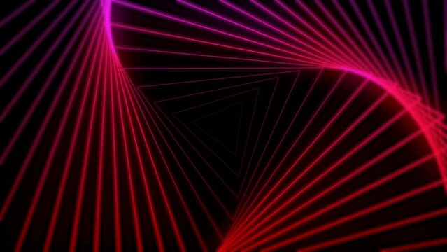 Abstract hypnotic video geometry, waves, music visualization, background red