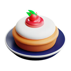 Pancake with cherries and cream