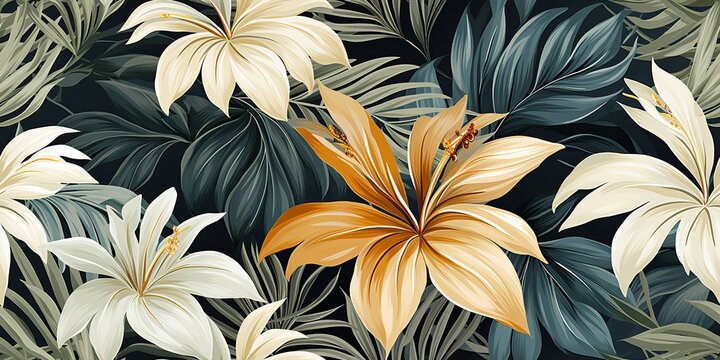 AI Generated. AI Generative. Boho ash art plant botanical flower exotic tropical pattern decoration texture background. Graphic Art