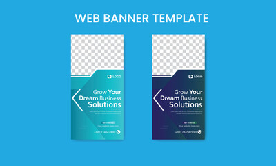 Fototapeta premium web banner design template, Horizontal header web banner design
