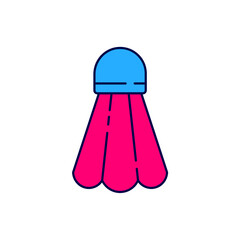 Filled outline Badminton shuttlecock icon isolated on white background. Sport equipment. Vector