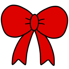 Red ribbon bow