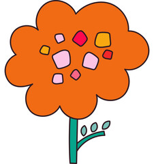 Flower Funny Drawing