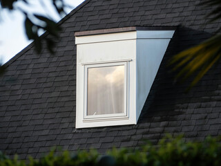 Shed dormer loft with white window