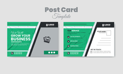 corporate business or marketing agency postcard template 