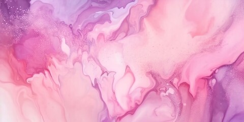Pink fluid watercolor abstract background. AI Generated