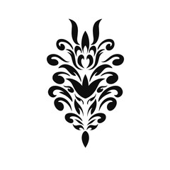 Illustration vector graphic of tribal art black floral ornament © Ardi
