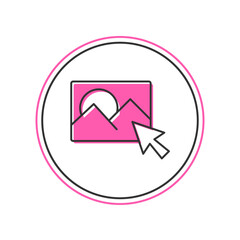 Filled outline Photo retouching icon isolated on white background. Photographer, photography, retouch icon. Vector