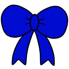Blue ribbon bow 