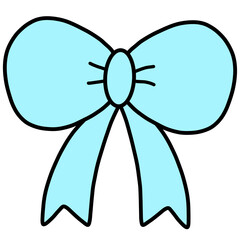 Blue ribbon bow 