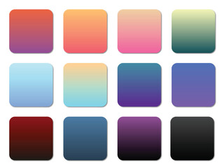 multicolored gradient squares vector, gradient buttons
