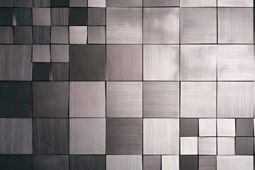 texture metal squares of different sizes and shades of steel color