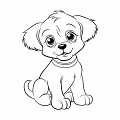 Cute puppy, vector illustration, vector graphics	
