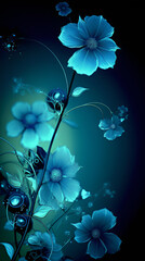 Blue Flowers Background Images | Generative AI