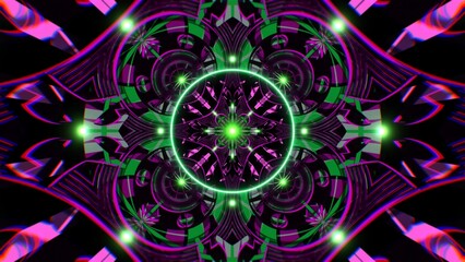 Green and purple geometric modern abstract art