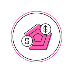 Filled outline Financial growth increase icon isolated on white background. Increasing revenue. Vector