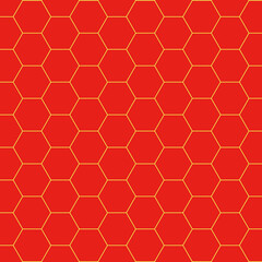 亀甲模様　赤×黄　L