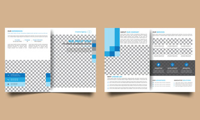 Corporate modern business bifold brochure template design