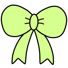 Green ribbon bow