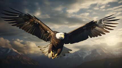 Majestic eagle soaring through the sky Generative AI