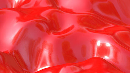 red plastic liquid background 3d rendering