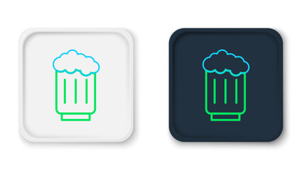 Line Wooden beer mug icon isolated on white background. Colorful outline concept. Vector