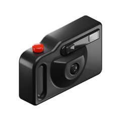 camera with 3d render icon illustration