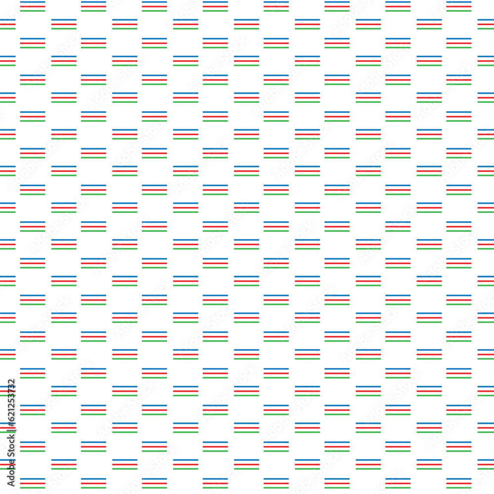Poster abstract seamless geometric red blue green horizontal line pattern.