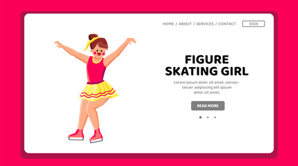 sport figure skating girl vector. skate skater, professional winter, blue training sport figure skating girl web flat cartoon illustration