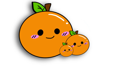 orange fruit character cartoon cute chibi