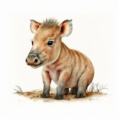 A painting of a baby calf standing in the dirt created with Generative AI technology