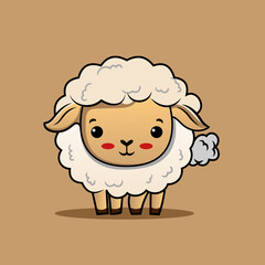 Animal sheep cartoon character design. Suitable for Ramadan, Eid al fitr and Eid al Adha decoration.