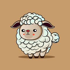 Animal sheep cartoon character design. Suitable for Ramadan, Eid al fitr and Eid al Adha decoration.
