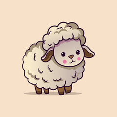 Animal sheep cartoon character design. Suitable for Ramadan, Eid al fitr and Eid al Adha decoration.