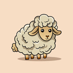 Cute baby sheep vector illustration for baby shower, greeting card, party invitation, fashion clothes t-shirt print..